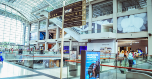 Transportation retail analytics showing airport retail signage and passenger flow insights